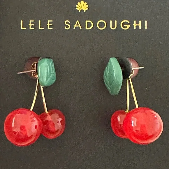 LELE sadoughi cherry 🍒 earrings - Picture 11 of 11
